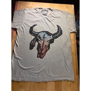 Kid Dangerous Grime Couture Bull Skull T-Shirt L 20" P2P